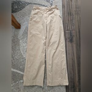 Abercrombie And Fitch Wide Leg Cotton Cream Pants